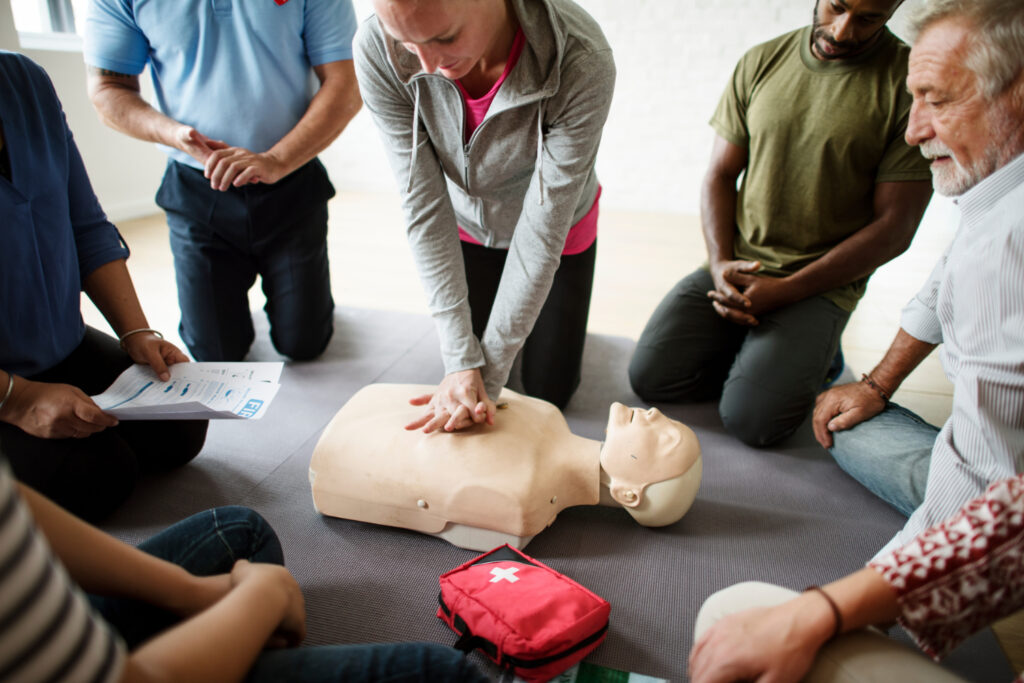A group of people attending health and safety courses UK